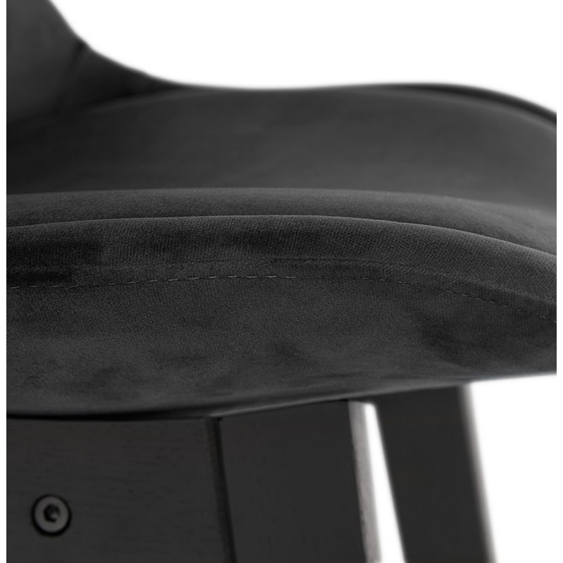 CAMY black-footed velvet design bar stool (black) - image 46127