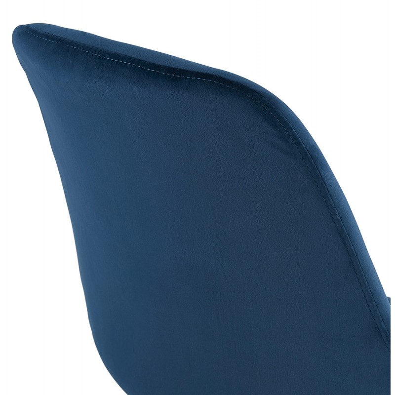 Tabouret de bar design en velours pieds noirs CAMY (bleu) - image 46141