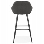 Tabouret de bar design chaise de bar pieds noirs NARNIA (gris foncé)