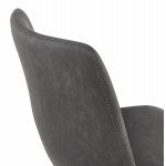 Tabouret de bar chaise de bar vintage pieds noirs JOE (gris foncé)