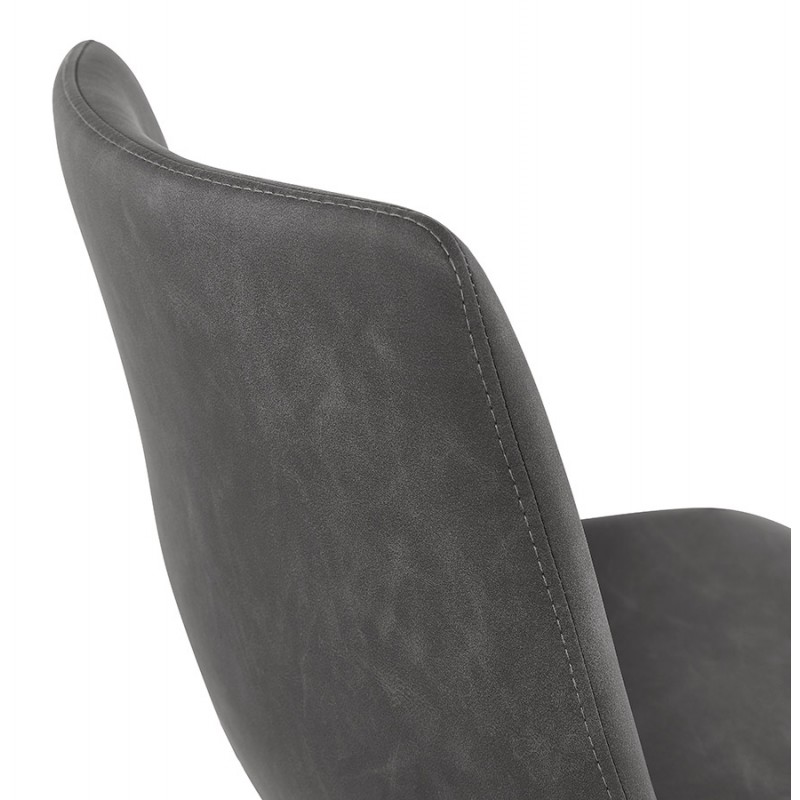 Bar Stuhl Vintage schwarze Füße JOE (dunkelgrau) - image 46229
