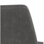 Tabouret de bar chaise de bar vintage pieds noirs JOE (gris foncé)