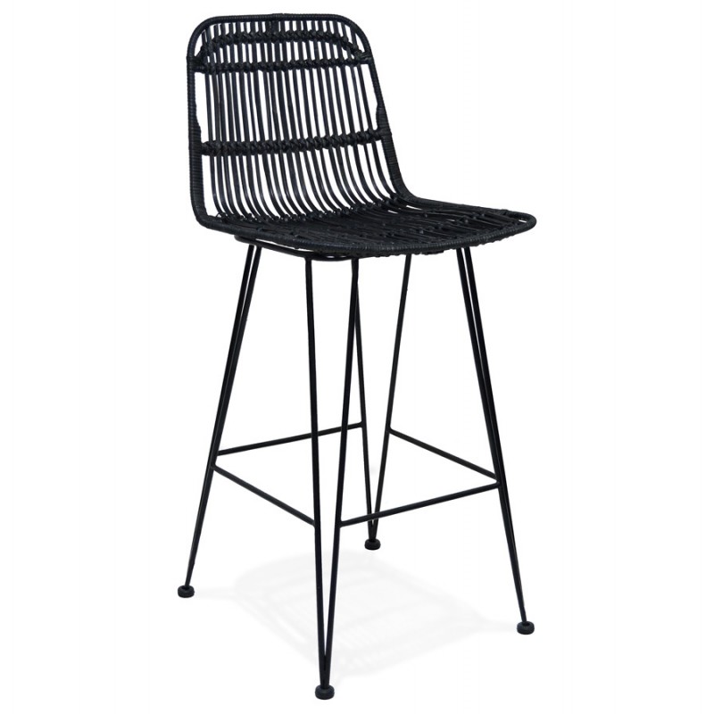 AMINI MINI black rattan bar stool (black) - image 46246