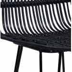 Tabouret de bar chaise de bar en rotin pieds noirs PRETTY (noir)