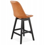 Tabouret de bar chaise de bar mi-hauteur design pieds noirs DAIVY MINI (marron clair)