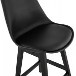Tabouret de bar chaise de bar mi-hauteur design pieds noirs DYLAN MINI (noir)