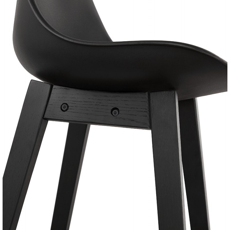 Tabouret de bar chaise de bar mi-hauteur design pieds noirs DYLAN MINI (noir) - image 46322