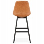 Tabouret de bar design chaise de bar pieds noirs DAIVY (marron clair)