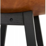 Bar Set Design Bar Stuhl Bar schwarze Füße DAIVY (hellbraun)