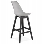 Bar stool bar chair black feet DYLAN (light gray)