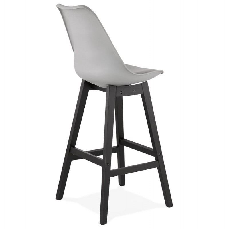 Bar stool bar chair black feet DYLAN (light gray) - image 46347