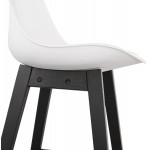 Tabouret de bar chaise de bar pieds noirs DYLAN (blanc)