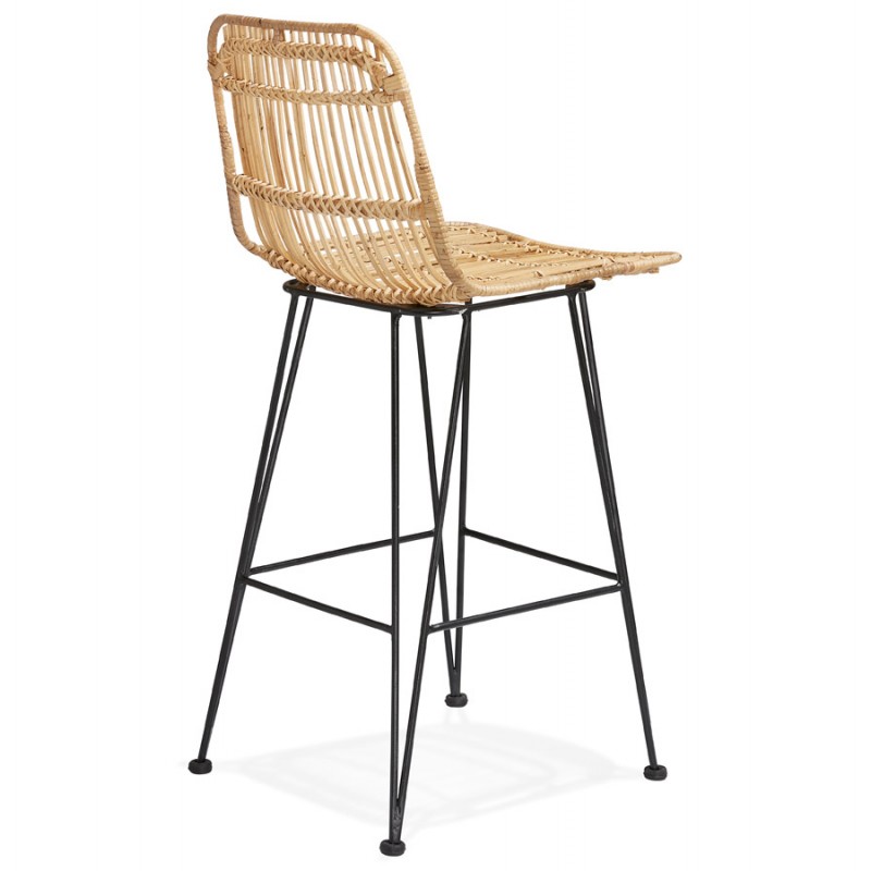 AIS MINI black-footed rattan bar stool (natural) - image 46398