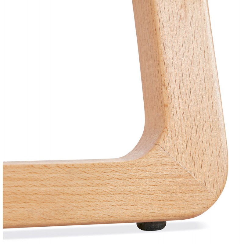 Tabouret de bar mi-hauteur scandinave en tissu pieds couleur naturelle MELODY MINI (gris clair) - image 46482