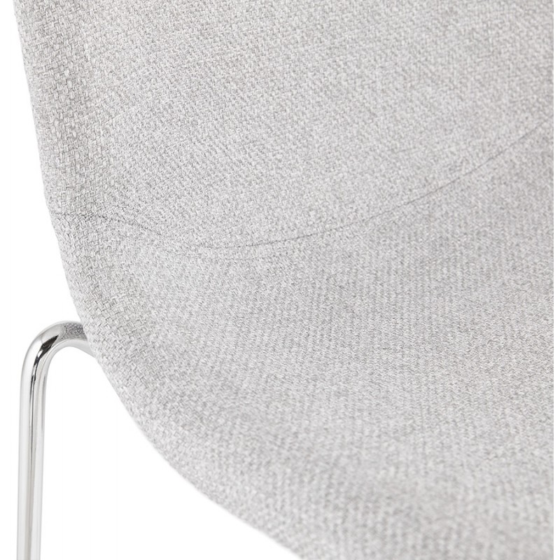 Barra de barra de altura media escandinava apilable en tejido de pie de metal cromado LOKUMA MINI (gris claro) - image 46491