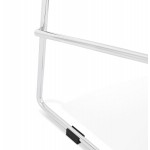 Scandinavian mid-height bar bar bar stackable in chrome metal foot fabric LOKUMA MINI (light grey)