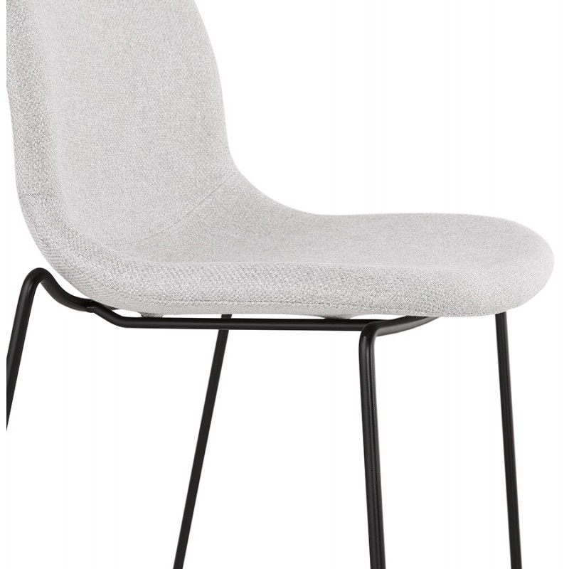 Tabouret de bar chaise de bar mi-hauteur design empilable en tissu DOLY MINI (gris clair) - image 46534
