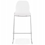 Design stackable bar stool with chromed metal legs JULIETTE (white)