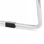 Taburete de bar apilable de diseño con patas de metal cromado JULIETTE (blanco)
