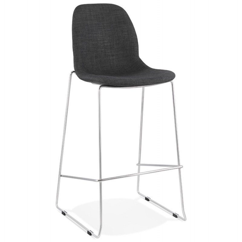 Sgabello da bar sedia impilabile scandinavo in metallo cromato gambe LOKUMA (grigio scuro) - image 46616