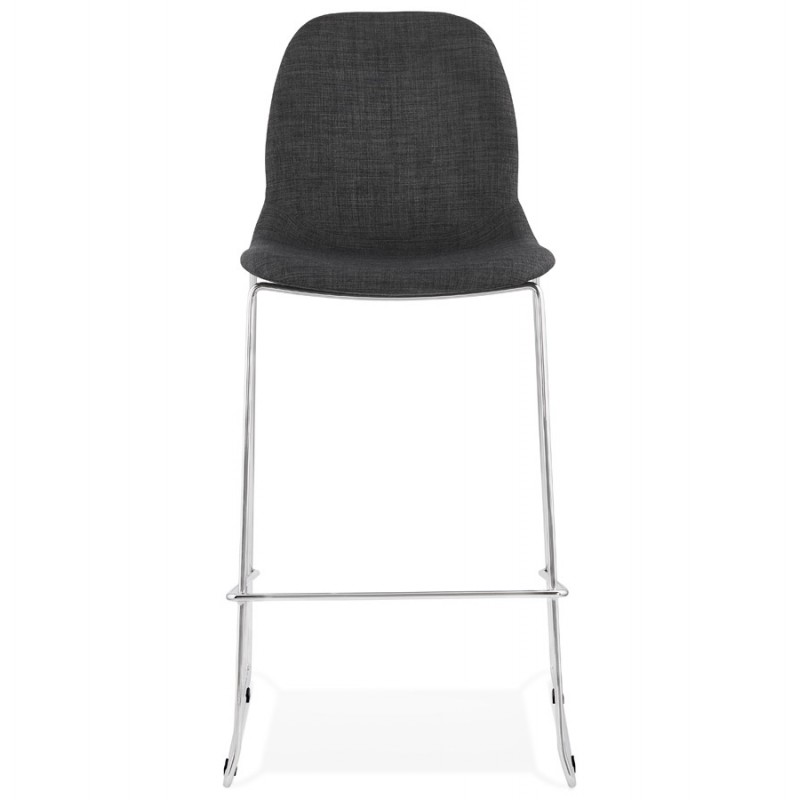 Sgabello da bar sedia impilabile scandinavo in metallo cromato gambe LOKUMA (grigio scuro) - image 46617