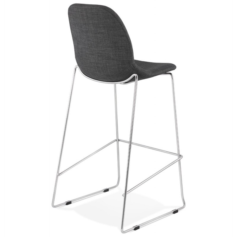 Sgabello da bar sedia impilabile scandinavo in metallo cromato gambe LOKUMA (grigio scuro) - image 46619