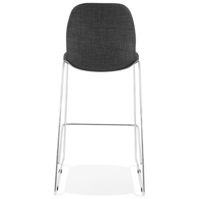 Sgabello da bar sedia impilabile scandinavo in metallo cromato gambe LOKUMA (grigio scuro) - image 46620