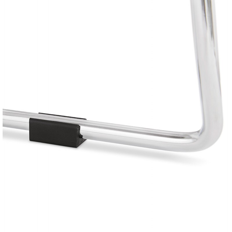 Silla de bar escandinava apilable taburete de bar en patas de tela de metal cromado LOKUMA (gris oscuro) - image 46628