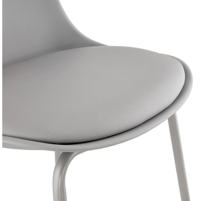Taburete de bar silla de bar industrial con patas de color gris claro OCEANE (gris claro) - image 46680