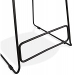 Industrial mid-height bar bar stool in black metal foot fabric CUTIE MINI (anthracite grey)