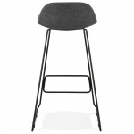 Tabouret de bar chaise de bar industriel en tissu pieds métal noir CUTIE (gris anthracite)