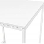 Table haute mange-debout design en bois pieds métal blanc HUGO