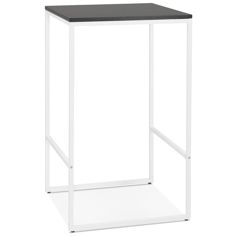 Tavolo alto mangia piedi in legno in piedi bianco metallo bianco HUGO (nero) - image 47045