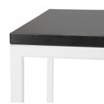 Tavolo alto mangia piedi in legno in piedi bianco metallo bianco HUGO (nero)
