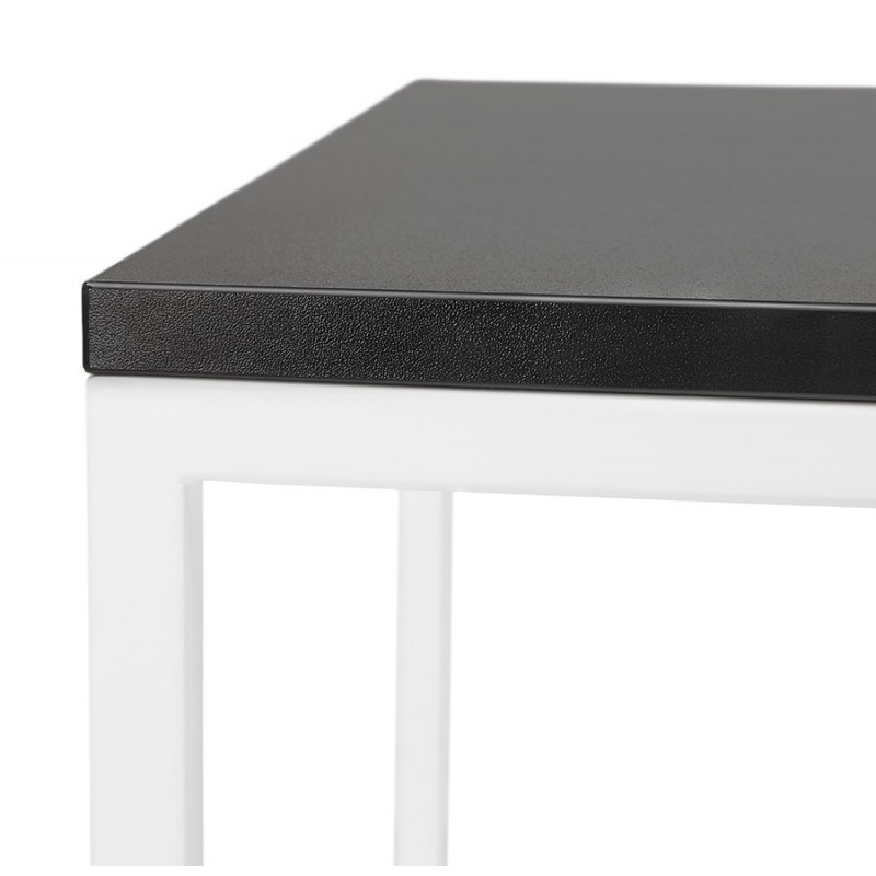 Mesa alta come patas de madera de pie de metal blanco HUGO (negro) - image 47049