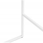 Mesa alta de madera de uso de pie de metal blanco LUCAS (acabado natural)