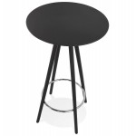 Table haute mange-debout design en bois pieds bois CHLOE (noir)