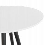 Table haute mange-debout design en bois pieds bois noir CHLOE (blanc)