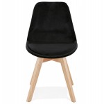 LeONORA (black) Scandinavian design chair in natural-coloured footwear