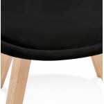 LeONORA (nero) Sedia di design scandinavo in calzature color naturale