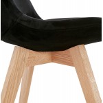 LeONORA (nero) Sedia di design scandinavo in calzature color naturale