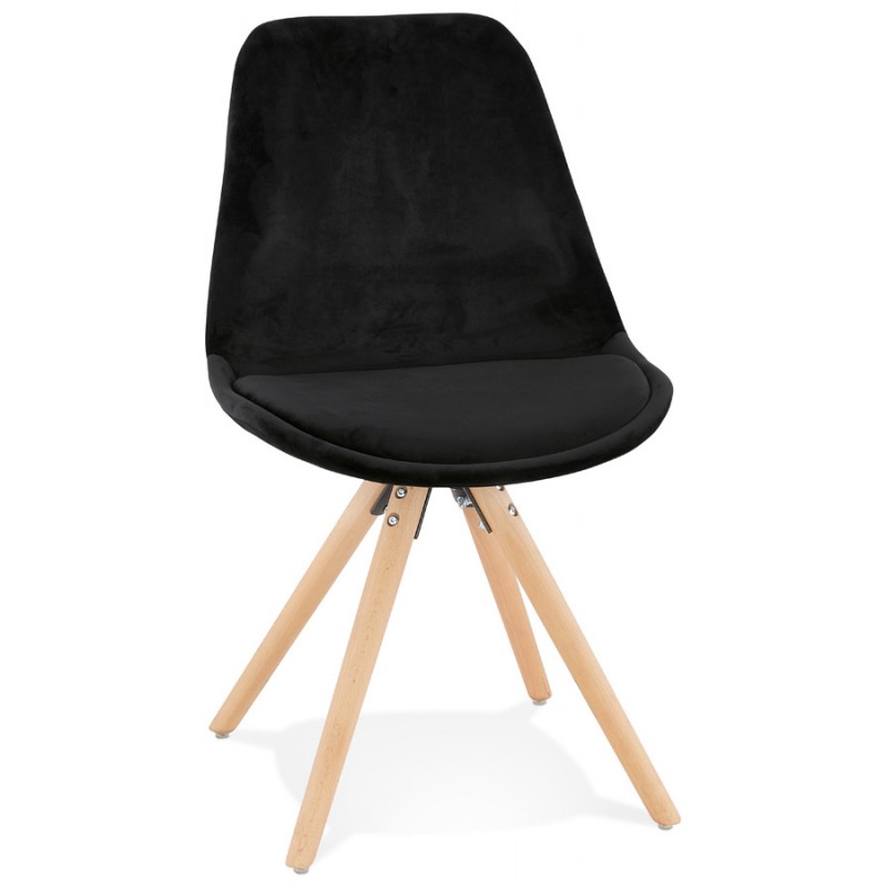 Scandinavian design chair in natural-colored feet ALINA (black) - image 47130