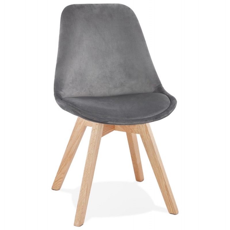 LeONORA (grey) Scandinavian design chair in natural-coloured footwork - image 47142