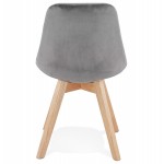 LeONORA (grey) Scandinavian design chair in natural-coloured footwork