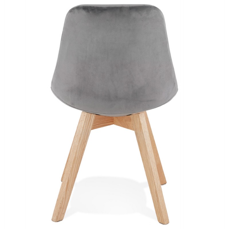 LeONORA (grau) skandinavischer Designstuhl in naturfarbener Fußarbeit - image 47146