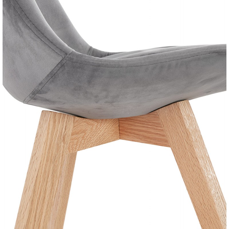 LeONORA (grau) skandinavischer Designstuhl in naturfarbener Fußarbeit - image 47149