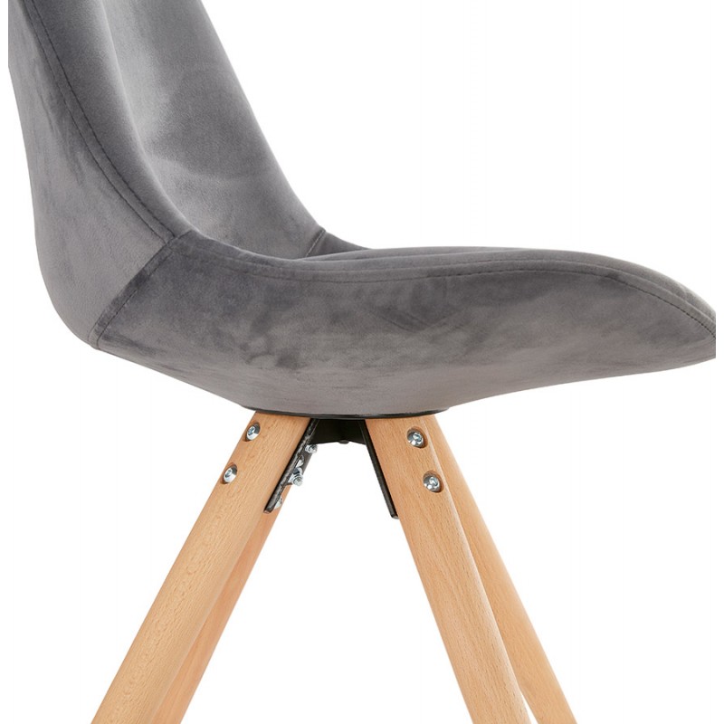 Silla de diseño escandinavo en pies de color natural ALINA (gris) - image 47159