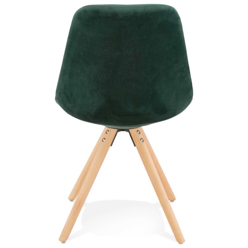 Chaise design scandinave en velours pieds couleur naturelle ALINA (vert) - image 47177