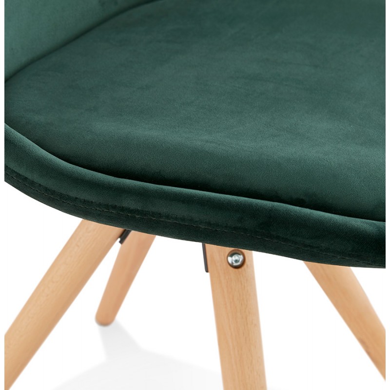 Silla de diseño escandinavo en pies de color natural ALINA (verde) - image 47180