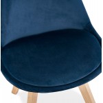 LeONORA (blau) skandinavischer Designstuhl in naturfarbener Fußarbeit